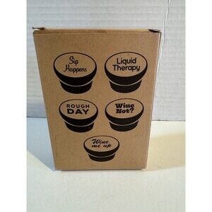 NEW Funny Silicone Wine Stopper Set of 5 The Only Gift Worth Giving